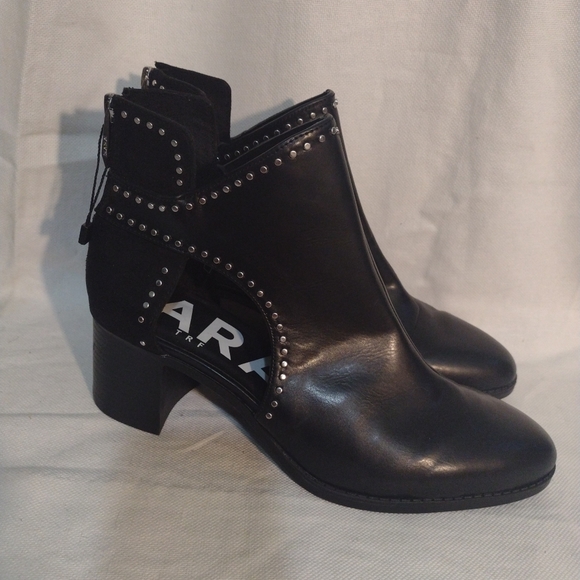 NWOT Zara Trafalac Size 11 Studded Ankle Boots - Picture 2 of 11
